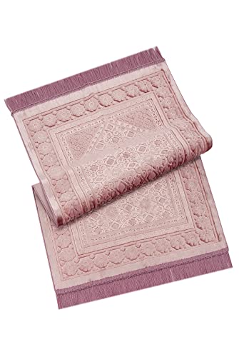 ihvan online, Soft Plush Lux Velvet Muslim Prayer Rug | Thick Janamaz | Sajadah | Soft Islamic Prayer Rug | Islamic Gifts | Prayer Carpet Mat, Elegant, Color: Pink - color: Pink