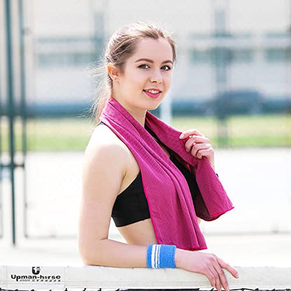 Pack of 20 Cooling Towel 40x12'' Ice Towel for Neck and Face Microfiber Chilly with Bag Breathable Yoga Gym Stay Cool Towels Sweat Rag for Workout Running Camping Pilates Beach, Rose - color: Rose Red