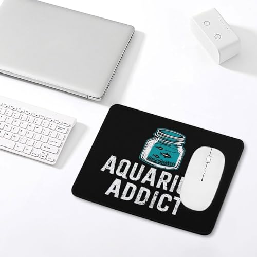 Addicted to Aquarium Mouse Pad Non-Slip Rubber Base Mousepad Computer Gaming Mat - size: 7.9"x9.4"
