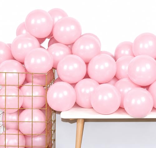 Latex Balloons 12 Inch 100 Pcs Helium Thicken Balloons Birthday Party Decorations（Pink） - color: Pink