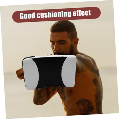 Taekwondo Kick Pad Shield, Ergonomic Curved Martial Arts Striking Surface for Boxing and MMA Training, High-Density Shock Absorbing Kicking Target with Secure Dual-Grip, Black & White