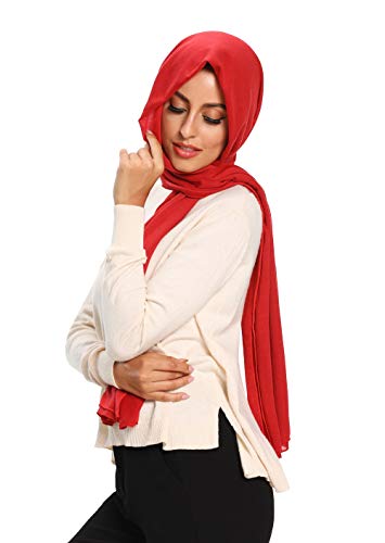Jersey Hijab Scarfs for Women Head Scarf Muslim Head Wraps - color: Burgundy