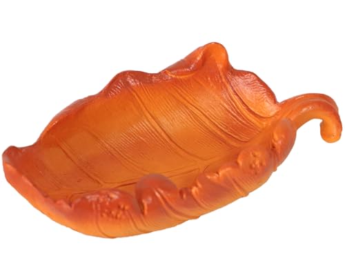 Reptile Feeding Dish Bowl,Leaf Food/Water Dish for Amphibians Tank,Reptiles and Other Little Critters Water Bowl,Premium Resin Reptile Terrarium Bowls for Lizard,Hermit Crab,Gecko,Tortoise(small size) - color: Yellow