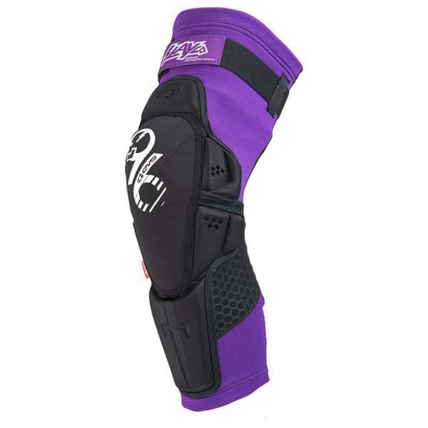 EVS SLAYCO96 AXELL Hodges, Moto Knee/Shin Guard, Reactive Memory Foam | CE Level 3 knee protection with RMF impact foam, breathable Hexprene compression fit, floating sleeve, bio-foam shin coverage - color: Purple, size: Small-Medium