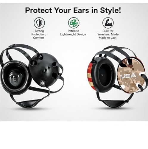 Wrestling Headgear with Ear Protection & Chin Cup Adjustable Lightweight Head Guard for Competition & Practice – Durable Protective Wrestling Ear Guard for Youth & Adult Athletes - color: Usa Desert Camo