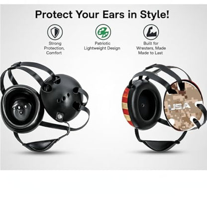 Wrestling Headgear with Ear Protection & Chin Cup Adjustable Lightweight Head Guard for Competition & Practice – Durable Protective Wrestling Ear Guard for Youth & Adult Athletes - color: Usa Desert Camo