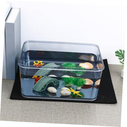 Fish Tank Pad Aquascaping Fish Tank Base Mat Fish Tank Bottom Mat Under Tray Water Tank Small Fish Tank Kit Aquarium Mat Air Valve Aquarium Fishtank Bandejas para Comida Black Foam
