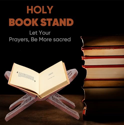 Sheesham Wooden Hand Carved Holy Book Stand for Quran Bible Bhagwat Gita Ramayana & Guru Granth Sahib for Reading Rehal Stand 12 inch