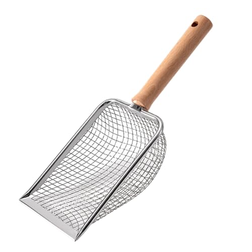 Cats Litter Pets Sifter Spade Portable Kitty Spade Kitten Aquarium Deep Spade with Handle Litter Box Scooper, mesh 5x5mm