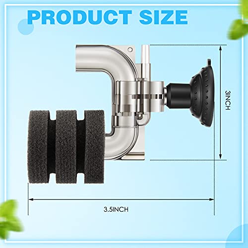 Riakrum 2 Pieces Mini Aquarium Single Sponge Filter Submersible Foam Filter Quiet for Small Fish Tank 0.5-5 Gallon Fixed Freshwater Salt Water