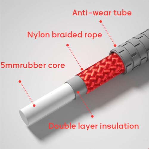 23 FT Long Jump Rope for Kids Adults,Double Dutch Jump Rope,Adjustable Skipping Ropes with High-strength Nylon Braided Rope Core,360°Rotation Not Entangled,Long Enough for 4-6 Jumpers.Red