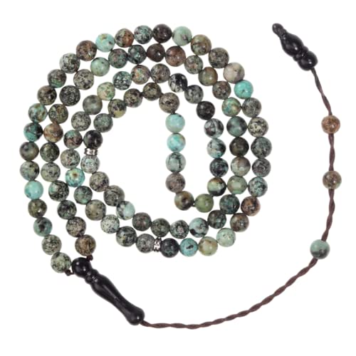Tasbih Premium Muslim Prayer Beads Made with Natural Stone Beads for Daily Misbaha and Meditation (4mm (99 Beads), African Turquoise, Sky Blue) - color: African Turquoise, Sky Blue, size: 4mm (99 Beads)