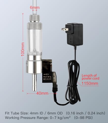 CO2 Bubble Counter with Solenoid Valve and Check Valve for CO2 Generator Regulator Planted Aquarium Quick-Plug Connection - color: Quick-Plug connection with Bubble Counter