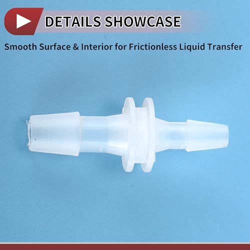 Plastic Hose Barb Fitting 3/16" x 1/4" OD Barb Straight Through Pipe Connector Clear 5 Pcs - size: 3/16"-1/4"