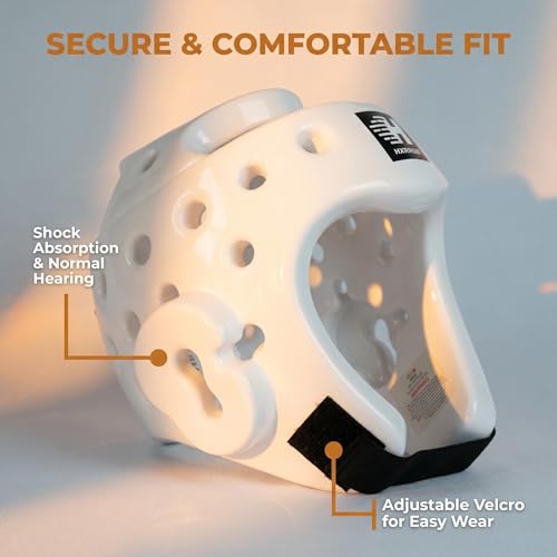 Taekwondo Sparring Head Guard, Competition Protection Headgear for Taekwondo, Karate and Martial Arts - color: white, size: Medium