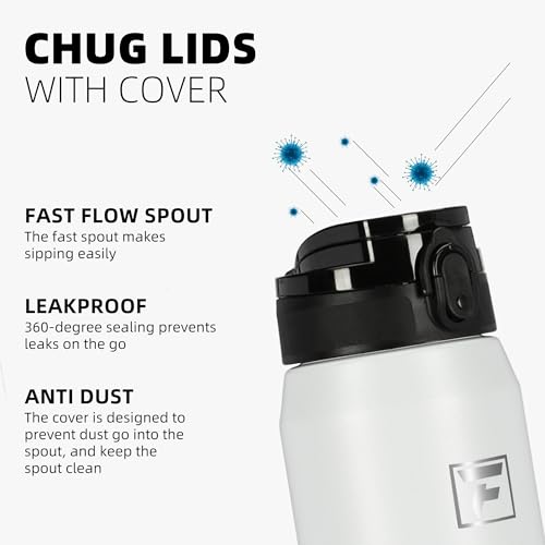 Fanhaw 24 oz Insulated Stainless Steel Water Bottle with Anti-Dust Chug Lid, Leakproof Vacuum Metal Everyday Use Bottle for Kids, Teens & Adults, Back to School Essentials (Navy Blue) - color: Navy Blue, style: 24 Ounces