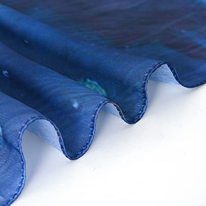100% Mulberry Silk Scarf-Printed or Solid Color 35” Square Large Silk Hair Head Wrap Scarf With Gift Box Package - color: Style 51