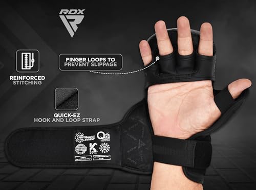 RDX IMMAF Approved Sparring Grappling Gloves, Professional Grade Hybrid Design for Competition Level and Training, Ventilated Open Palm, Adjustable Wrist Straps, Martial Arts Muay Thai, Men Women - color: Red, size: X-Small