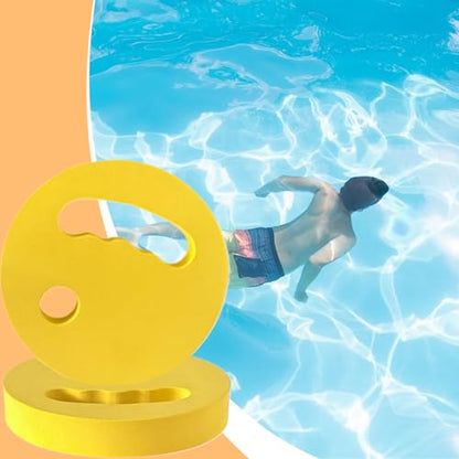 Water Exercise Discs,EVA Foam Floating Aqua Training Disc,Grip Swimming Pool Fitness Discs for Swimming Beginner - color: Yellow
