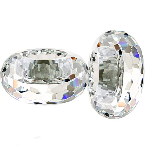 Crystal Tealight Candle Holders, Handmade Cut Crystal Candle Holder Banquet Decorations for Home 3.2" Diameter x 1.6" High Set of 2 - color: 1.6"x3.2" ,Pack of 2