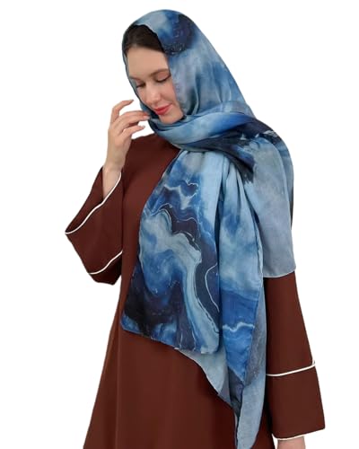 ZGMYC Watercolour Floral Printed Hijab Scarf for Women Soft Modal Cotton Instant Hijab Head Wraps Shawls Long Scarves - color: Color 2