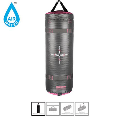 MaxxMMA 3 ft 4-in-1 Water/Air Heavy Bag | Training & Fitness, Uppercut Workout, MMA Grappling, Punching Bag - color: Grey/Pink