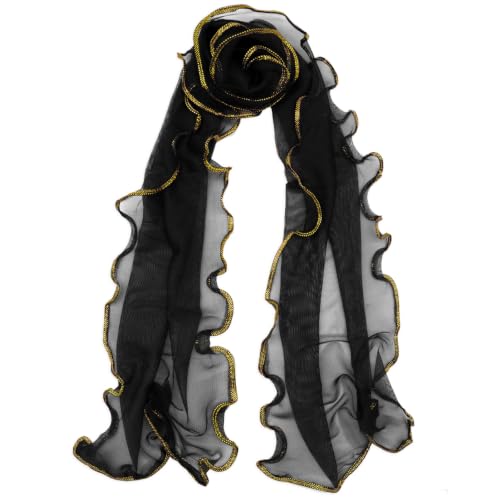 Scarf for Women Lightweight Sheer Shawl Wraps Soft Hair Head Scarf - color: Black
