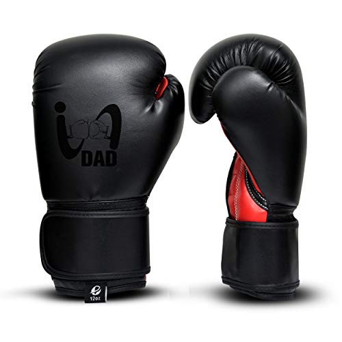 Ultimate - I Boxing Dad - Kids Boxing Gloves MMA Boxing Muay Thai Bag Work - color: Black Red, size: 6 Oz