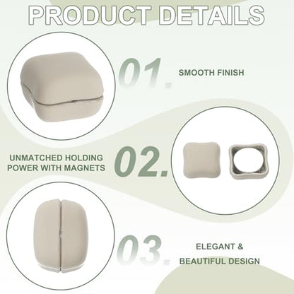 Hijab Magnetic Pins, Strong Hijab Pins Square Magnetic Buttons Pinless Headscarf Clips - Fitting for (Clothing - Dress - Scarf - Women) 12 Pack & 0.4 in & Khaki - color: Khaki
