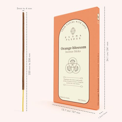 KarmaPledge Orange Blossom Incense Sticks, Burn Time 45-60 Min, 100 Sticks - color: Orange Blossom