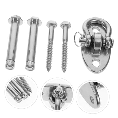 Abaodam 1 Set Stainless Steel Swing Hanger with Rotating Plate Versatile Hammock Hardware for Hanging Chairs Swings Sandbag Hooks Easy Installation for Outdoor Furniture
