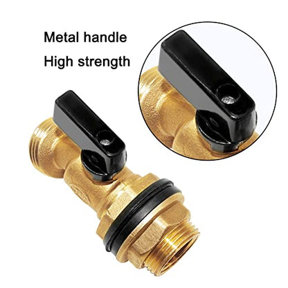 Joywayus Brass Water Container/Rain Barrel Spigot 3/4" Threaded | Quarter Turn Ball Valve, Bulkhead Fitting, Garden Hose Thread Connection - style: Style 1