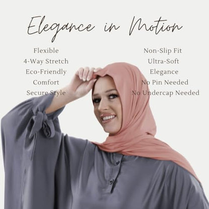 Premium Jersey Hijab Scarves -Turban Head Wraps for Women, Fashion Headbands Long Plain Muslim Shawls - color: Light Pink