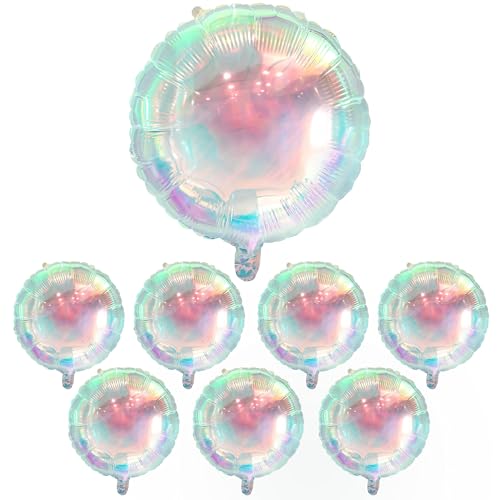 KatchOn Transparent Iridescent Balloons 19 Inch, Pack of 8 - color: Iridescent - Disco