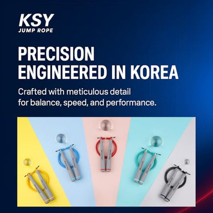 Jump Rope for Men and Women (Grand Prix Ultra Speed Series) – Adjustable Wire Rope for CrossFit, Boxing, and Fitness Training – Smooth, Fast, Tangle-Free Rotation (Made in Korea) - color: Gray/Red