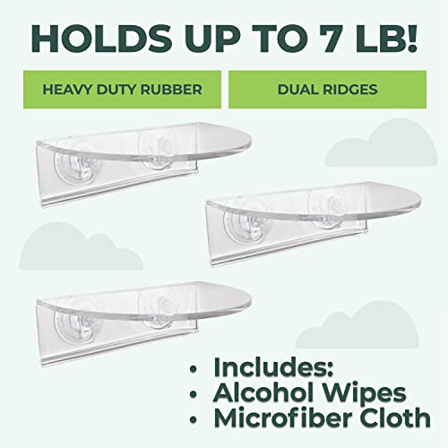 Window Garden Veg Ledge Suction Cup Window Shelf – Create an Indoor Garden, Hold Your Planter Pots, Seed Starter, Figurines on Your Window. Grow Herbs, Microgreens, Succulents, Sleek (3 Pack) - size: 3 Medium (Original)