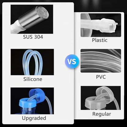 Silicone Tube and Weight Block Set for 5 Gallon Jug Bottle Water Dispenser | Food grade replacement silicone tubing & weighted block with most USB 5 gallon water jug pump, keep stable water supply daily - size: 5 ft
