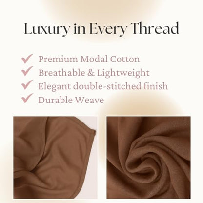 Premium Breathable Modal Cotton Hijab for Women, Lightweight, Non-Slip, Soft & Elegant Scarf for Everyday Wear - color: Soft Beige