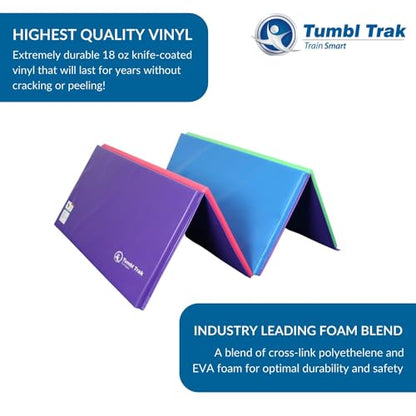 Tumbl Trak Gymnastics Folding Tumbling Panel Mat - color: Bright Pastel, size: 4'x8'x1.38"