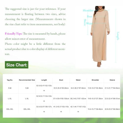Womens Musilin Long Dress for Islamic Prayer Long Sleeve Robe Dress Full Cover Round Neck Dubai Kaftan Abayas Outfit - color: White, size: XX-Large-3X-Large