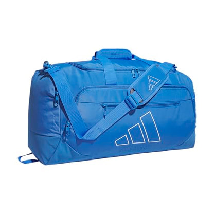 adidas Defender 5 Duffel Bag for Sports, Gym and Travel, Ray Blue/White, OSFA - color: Ray Blue/White, style: Medium (59l)