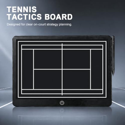 Magnetic Electronic Tennis Coaching Board, 16 Inch, Portable Erasable Tactical Drawing Tablet, Black, Plastic, for Training, Teaching, and Competition