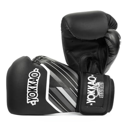 Yokkao Muay Thai Boxing Gloves – Essential Gloves for Beginners Men & Women Microfiber Leather Multi-Layered Foam Padding & Secure Fit - size: 14oz