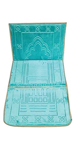 Luxury Back Rest Prayer Mat Rug Carpet Recline Chair Muslim Travel Reclining New Medical Islam (Blue) - color: Blue