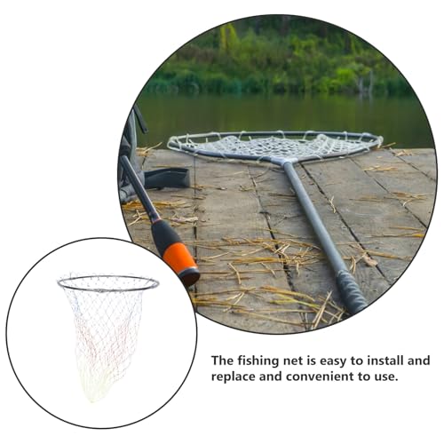 Healifty Fishing Catching Tool Stainless Steel Mesh Basket 40cm Diameter Foldable Replacement Net Head with 8mm Connector for Freshwater and Saltwater Fishing