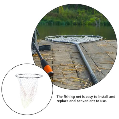 Healifty Fishing Catching Tool Stainless Steel Mesh Basket 40cm Diameter Foldable Replacement Net Head with 8mm Connector for Freshwater and Saltwater Fishing