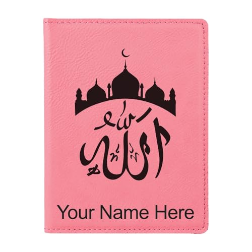 LaserGram Faux Leather Passport Holder, Allah 2, Personalized Engraving Included (Pink) - color: Pink