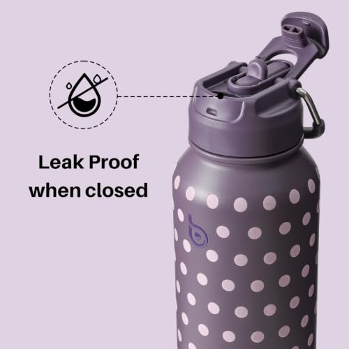 BOTTLE BOTTLE 32oz Insulated Water Bottle with Pill Box | Stainless Steel,Sport Water Bottle, with Straw Dual-use Lid and Pill Box, Design for Gym - color: Dancing Dots