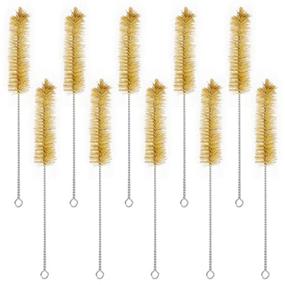 Test Tube Brushes, 10 Pack Bristle Test Tube Bottle Wash Cleaning Brushes with Radial Tufted End Suitable for Laboratory Use, Size S - size: Small