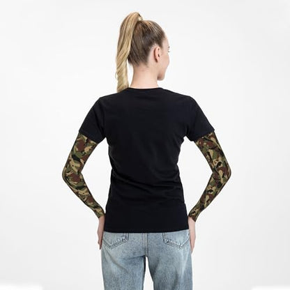 Arm Sleeves Outdoor Garden Sports Cooling Sun Sleeve for Women Men Farm - color: Golf